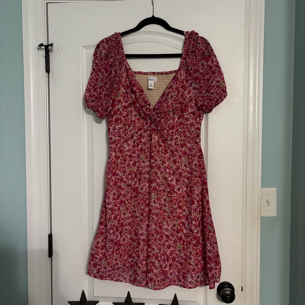 Japna Floral Mini Sundress with Puff Sleeves